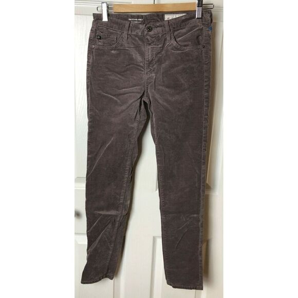 AG The Stevie Ankle Slim Ankle Taupe Velvet Pants Women's Size 26R - Picture 2 of 11
